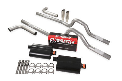 Dual Exhaust Kit 2.5'' Flowmaster Super 40 Side Exit RC T 73-80 GM C/K 20 3/4 Ton
