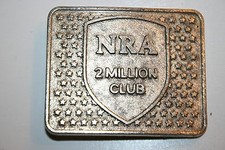 Vintage NRA 2 Million Club National Rifle Association Brass Belt Buckle Rare