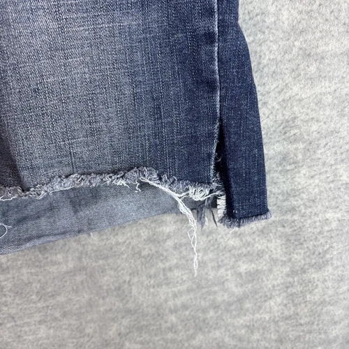 Lee Women Cut Off Denim Shorts 16 34x4Mid Rise Raw Hem Whiskered Med Wash VTG - Picture 5 of 15