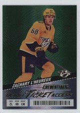 2024 Upper Deck Credentials Debut Ticket Access Green /25 Zachary L'Heureux 1p1w