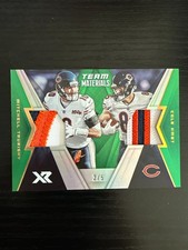 2020 Panini XR Team Materials Mitchell Trubisky / Cole Kmet Dual Patch #2/5 Bear