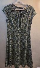 MICHAEL KORS floral midi short sleeve cut-out details DRESS size S