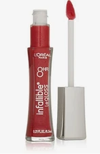 L'Oreal Infallible Lipstick 8Hr Lip Gloss Shade Cherry Flash 340