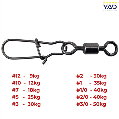 YAD Rolling Swivel with Nice Snap Wirbel mit Karabiner Schnellwechsel