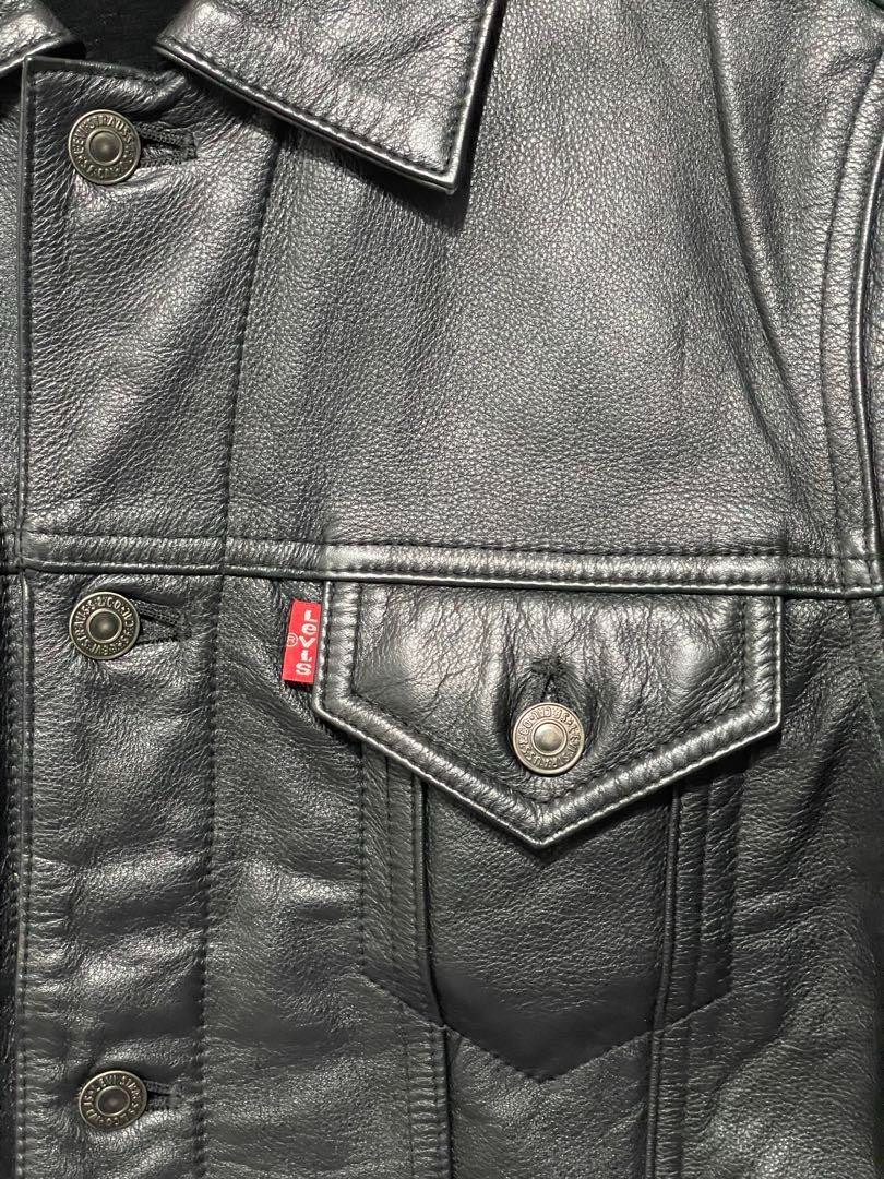 Levi's Black Leather Jacket Outerwear Cowhide 3rd… - image 4