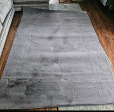 Super weicher Kunst-Fellteppich Teppich Hochflor grau  160x230 cm NEU