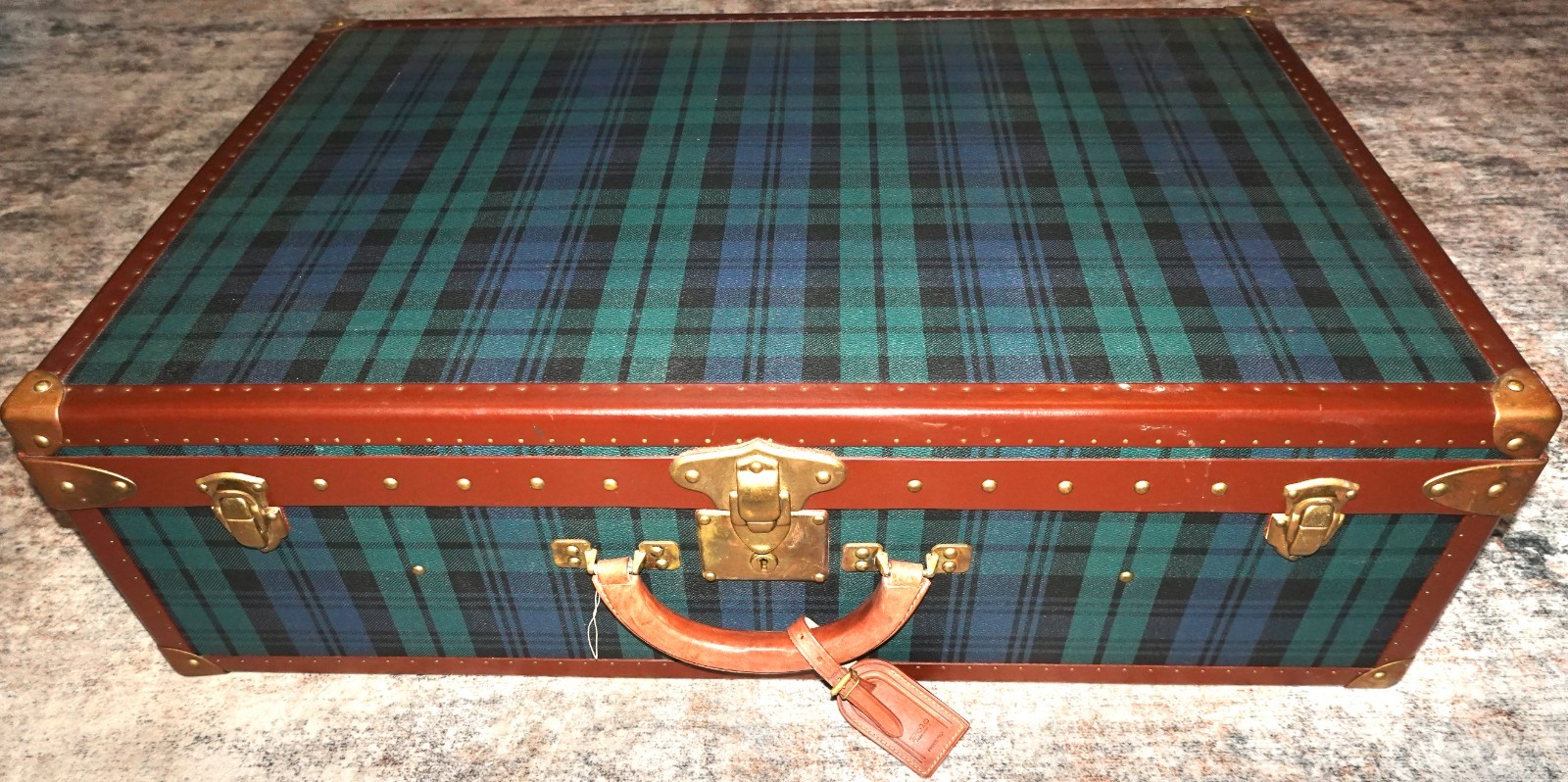 Vintage Ralph Lauren 30" Blackwatch Plaid Suitcase Made In Italy w/KEYS. NEW!!!!