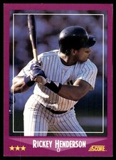 Rickey Henderson 1988 Score #13 New York Yankees FREE SHIPPING AutographDen