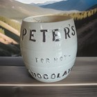 Peter's Hot Chocolate Large Ceramic Canister with Metal Lid Advertising — photo 1