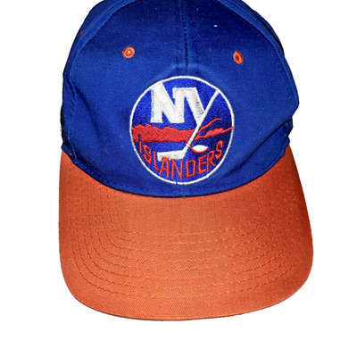 Vintage NYI New York Islanders Logo SnapBack Cap Hat Blue w/Orange Bill NHL Nice