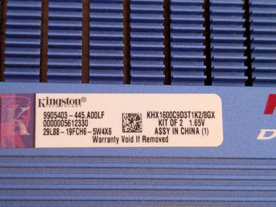 4GB Kingston HyperX T1 DDR3-1600 (PC3-12800) Desktop RAM – KHX1600C9D3T1K2/8GX - Image 2 of 2