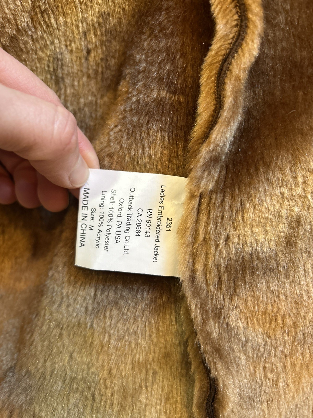 Outback Trading Co Shearling Jacket Embroidered S… - image 4