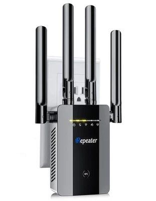 2026 New WiFi Extender Signal Booster for Home, 16ksq.ft Long Range Black - Image 1 of 4