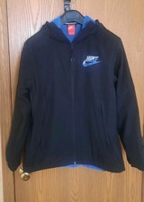 Vintage Nike Mens Black Full Zip Hooded Track Jacket Size M