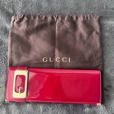 VTG Gucci Patent Leather Romy Clutch & Dust bag 2000s Indie Sleaze  Y2K Glam