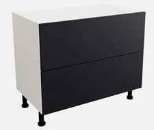 Fully Assembled Kitchen 1000mm Matt Indigo Blue 2 Drawer Base Unit