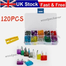 120 PCS Small Car Fuses 2-35A Micro Bike Van Auto Fuse Mini Blade Set /Puller UK