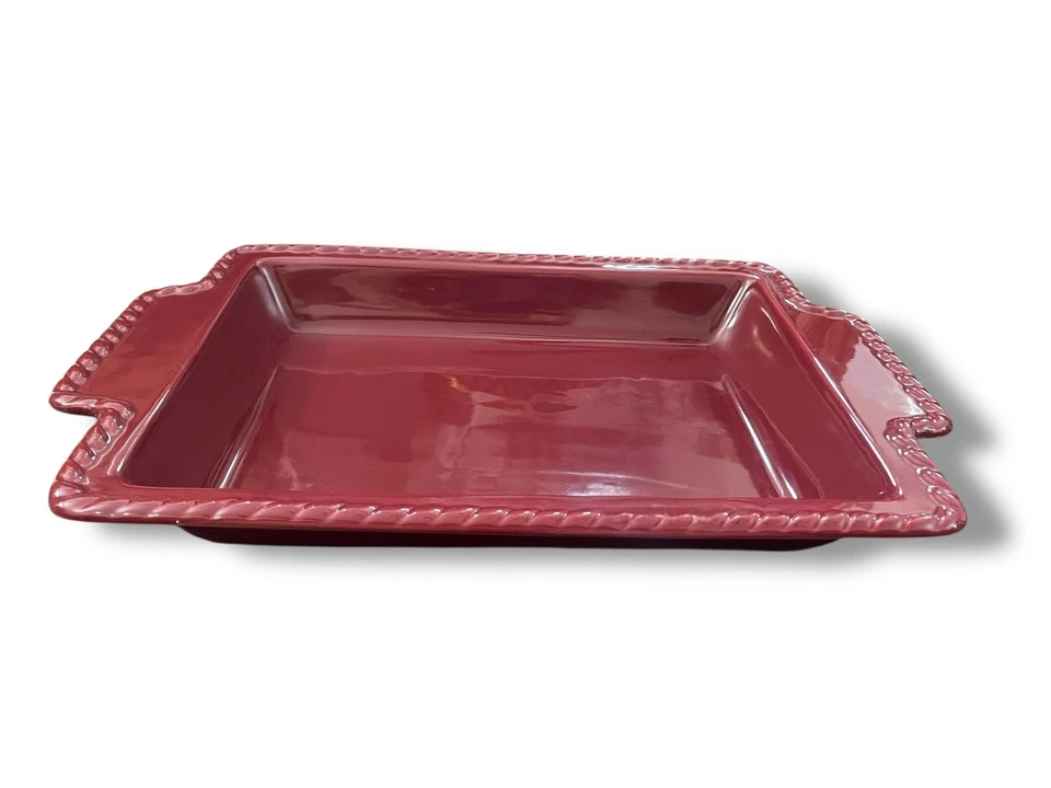 GG Collection Burgundy Gracious Goods Rectangular Baker 17 in x 10.5 in Handled - Image 4 of 4