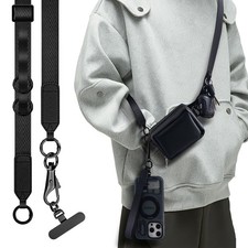 Phone Lanyard Crossbody Strap with Wallet Pouch, Clip and Go Design, Adjustab...