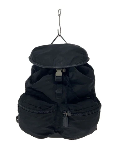 PRADA Sac à Bandoulière Sac à Dos Nylon Noir Zip Rouille Occasion