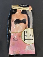 Felina Bras 2 Pack Strapless Convertible 36/C Black Nude / Fawn Bra