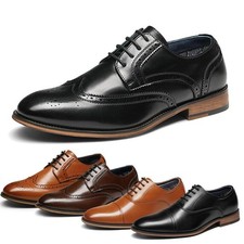 Men's Classic Oxford Shoes Lace Up Wingtip Business Leather Shoes
