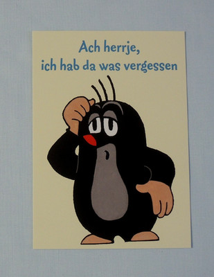 1x Postkarten Der Kleine Maulwurf  Ach herrje , ich hab da was vergessen  Pauli
