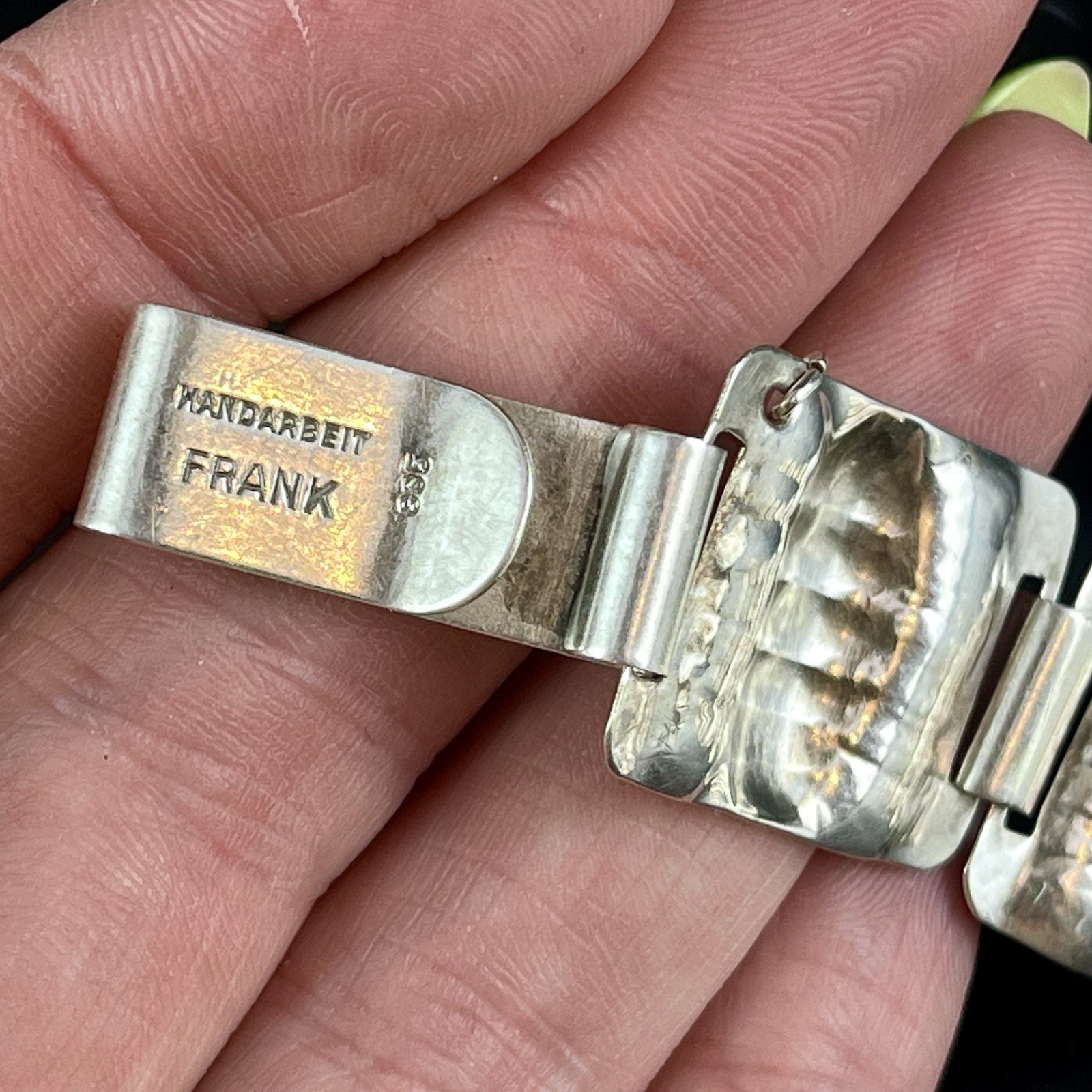 Vintage Handmade GERMAN Solid 835 Silver Artisan … - image 7