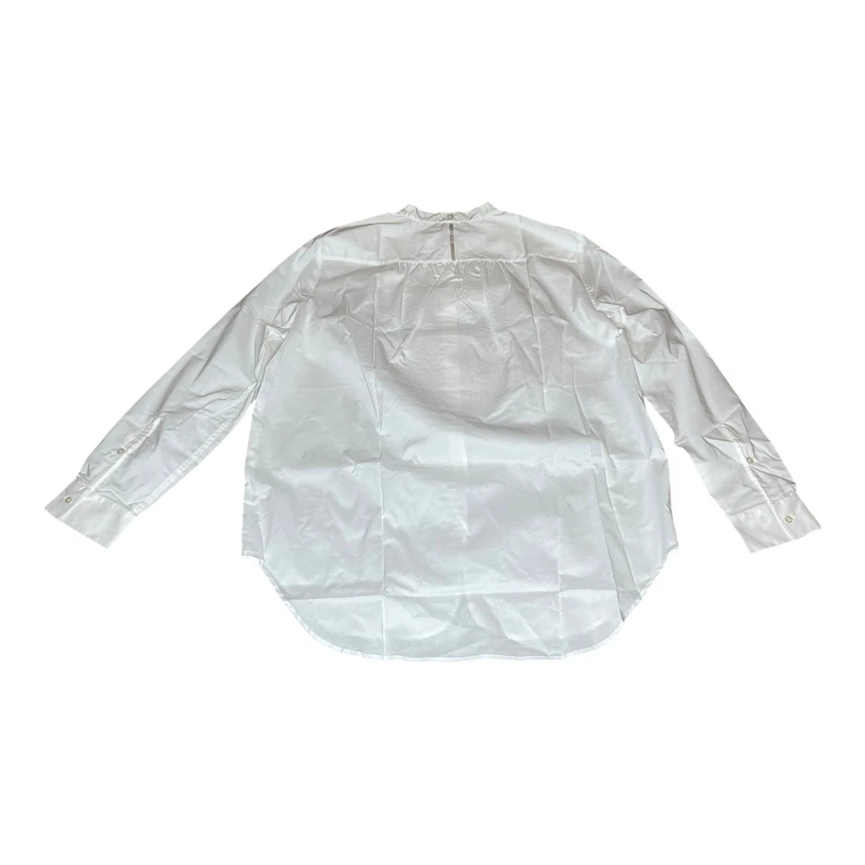 Camisa para mujer Sutton Studio blanca con cuentas cuello borla abotonada talla 14 nueva con etiquetas Foto 2 de 4