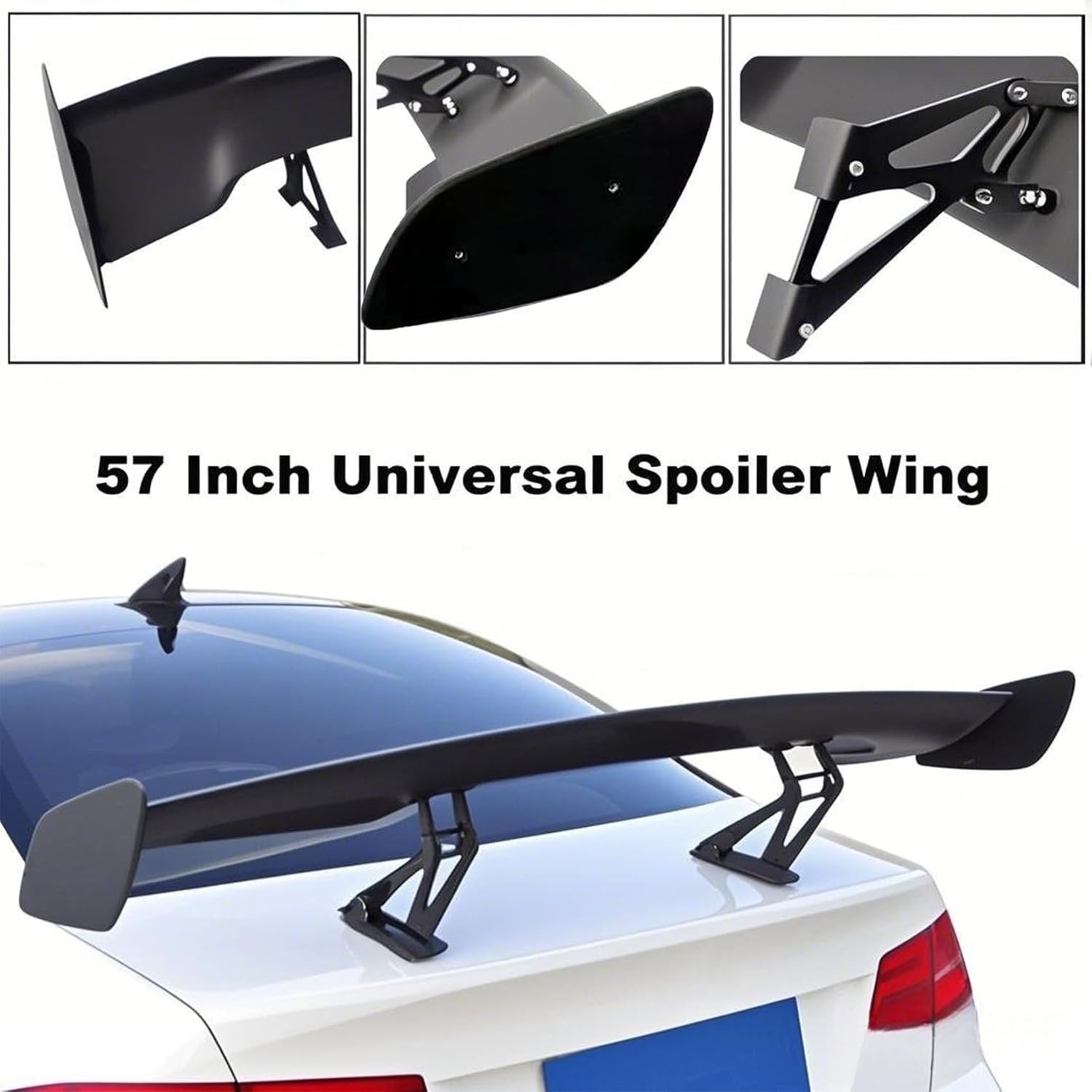For Ferrari 360 Modena Rear Trunk Spoiler Lip Wing Matte Black Color Upper 57in