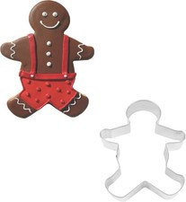 R&M International 8-Inch Gingerbread Boy Cookie Cutter Silver