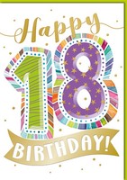 18. Geburtstag VolljäHrigkeit Happy Birthday GroßE Din A4-Karte Mit Umschlag Xxl