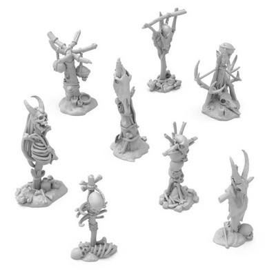 Green Stuff World Unheimliche Totems mit Totenköpfen Set (8) 3D printed Bones