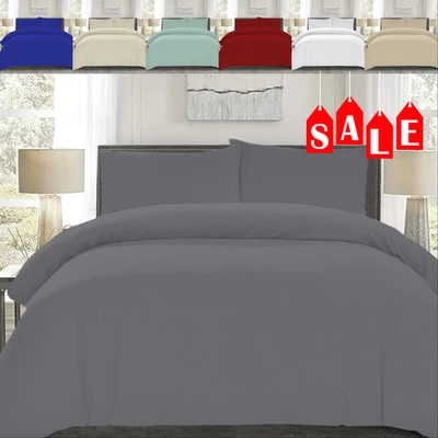 BESTSTYLELINEN Set completo copripiumino tinta unita 4 pezzi con lenzuola e federa