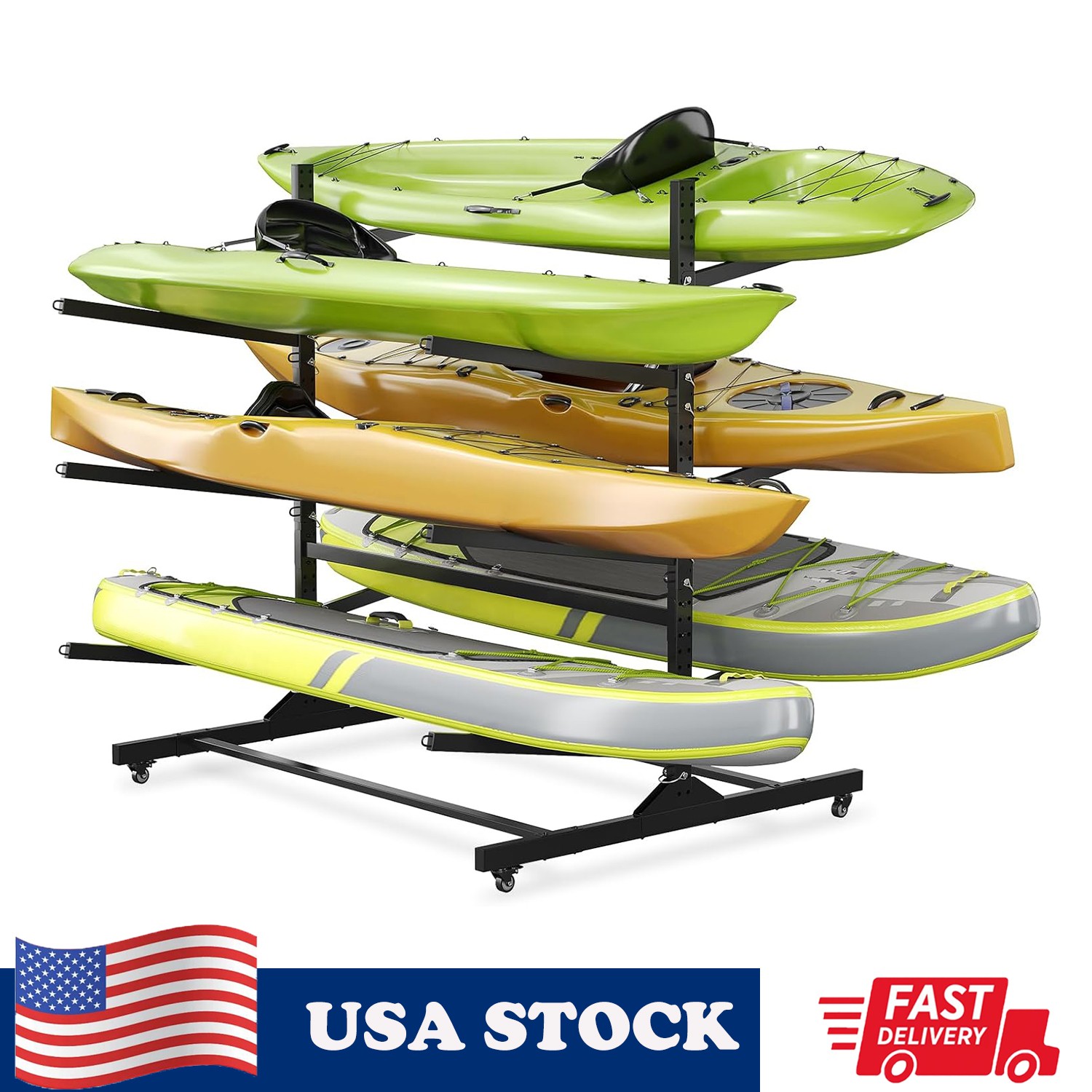 Storage Rack, Heavy Duty Kayak Racks For Garage And Outdoor 