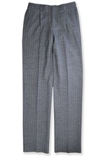 Brooks Brothers Mens Grey Herringbone Reg Fit Unfinished Wool Pants 32W BB-4665