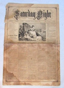 1875 Philadelphia Pennsylvania Saturday Night Edition Newspaper