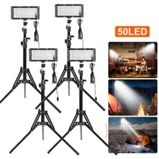 4 Pack Camping LED Work Light with Tripod Stand, Portable LED Flood Light 6500K