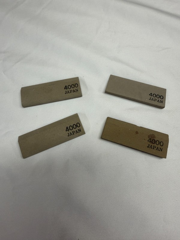 Japanese Sharpening Water Stones 4000 Angle and Round Set of 4 For Carving Tools