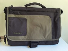 Lenovo Laptop Messenger Bag Black Olive Green Shoulder Strap Satchel 17x12x3 GUC
