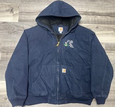 Carhartt Men's Quilted Jacket 3x Dark Navy Style 103940. Embroidered