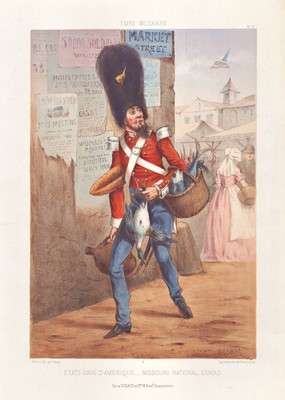 Missouri National Guard USA America caricature Lithograph Draner 1865