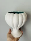 Vintage MCM Royal Haeger White Pebble Vase  Popcorn Finish 344 USA 7.5"
