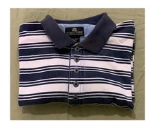 STRUCTURE'S STRIPED 6 BUTTON/COLLAR/ SHORT SLEEVE CASUAL  SHIRT SIZE A/L