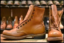 [7B Chippewa 6300 Lace-Up Boots, Vintage Red Wing Logger 708 Boots,#1126