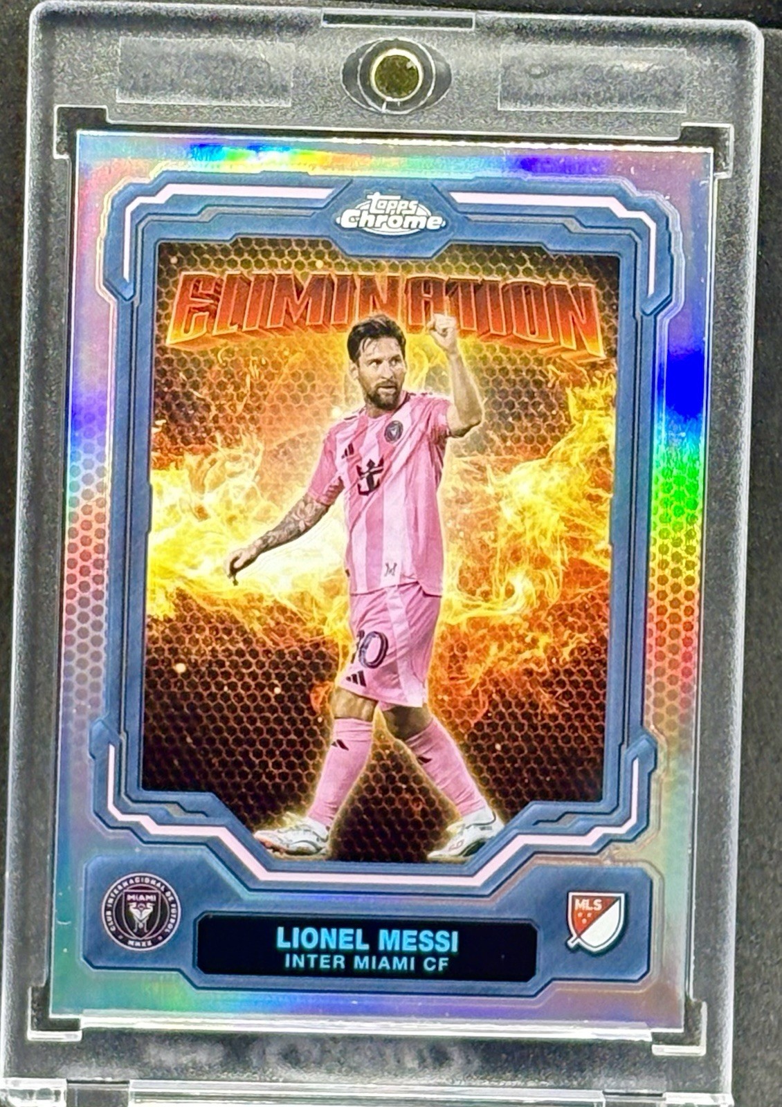Lionel Messi  RARE FLAME REFRACTOR  CHROME INTER MIAMI INVESTMENT CARD MINT