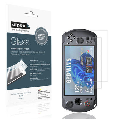 2x Schutzfolie für GPD Win 5 matt - Anti-Shock 9H Folie dipos Glass