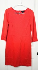 Banana Republic Size 6 Coral Orange Sheath Dress 3/4 Sleeve Career Work Ponte