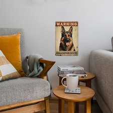 Vintage German Shepherd Warning Rustic Tin Metal Signs Home D cor 8x12