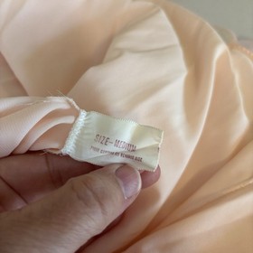 Vintage 1970s Babydoll Nightgown Lingerie Sz Small Nightie Peachy Pink Sheer